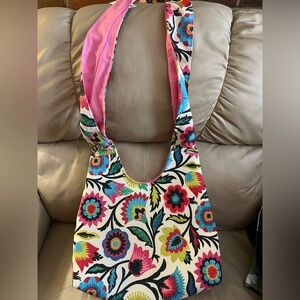 Destiny Handbags Irene Flowers Tote Purse Washable Tie Strap Made In USA New